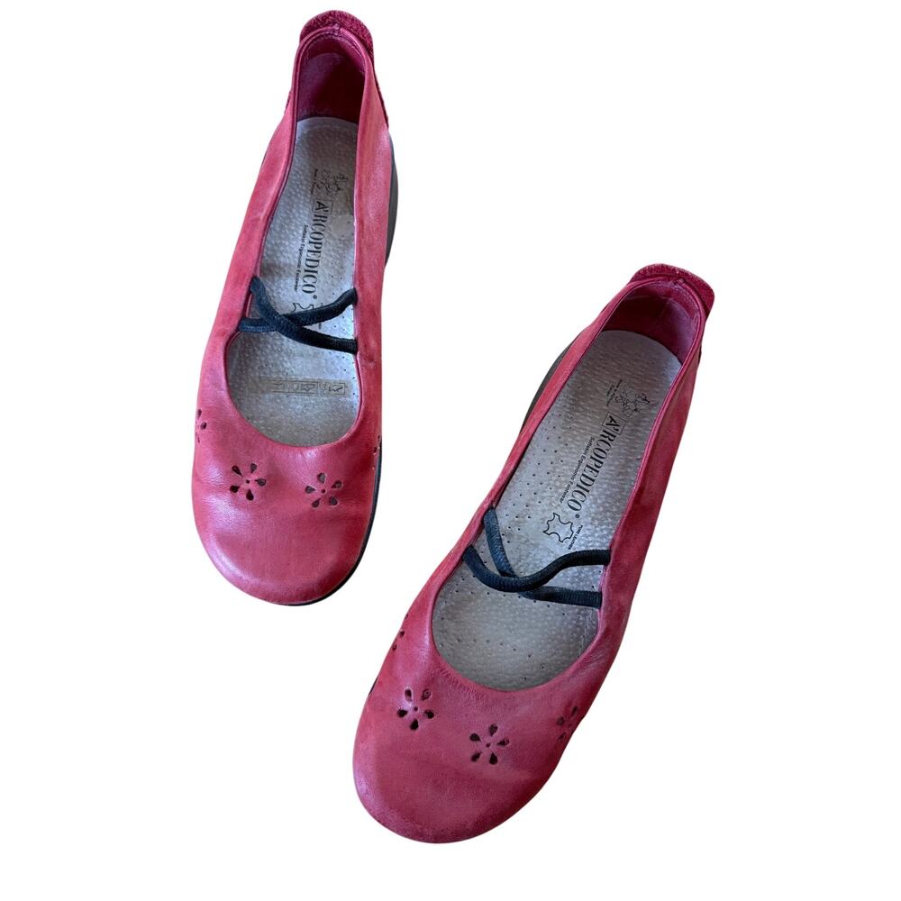 Arcopedico Shawna ruby red leather mary jane shoes